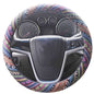 Ethnic Style Coarse Flax Cloth Automotive Steering Wheel Cover Anti Slip and Sweat Absorption Auto Car Wrap Cover (C, 15.25''-16'') - color: C, size: 15.25 - 16 inches