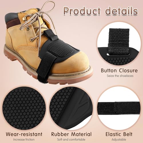 Frienda 4 Pieces Motorcycle Shifter Pad Boot Cover Black Motorcycle Shoe Cover Rubber Shoe Protector Pads for Men Women Gear Accessories