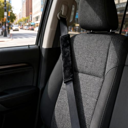 4PCS Seat Belt Cover Pad, Soft Seat Belt Shoulder Pad, Black Belt Pads, Car Seat Belt Pads Cover/Seatbelt Shoulder Pad for All Cars and Backpack