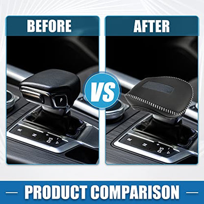 Gear Shifting Knob Cover Automatic Transmission Lever Trim for Mitsubishi Outlander PHEV GN0W GN Series 2022-2023 Faux Leather Black Gray - color: Gray