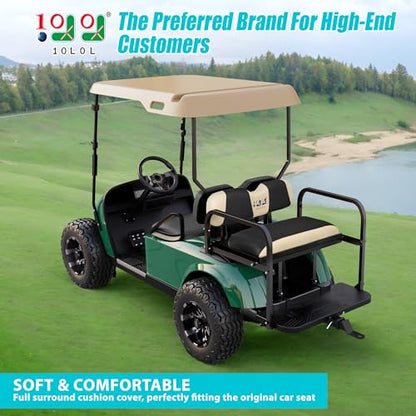 10L0L Golf Cart Seat Covers, Super Comfort Cooler Than Vinyl Seat Cover, Front and Rear Seat Cover for Yamaha EZGO Club Car, No Drilling Breathable Mesh Bench Seat Blanket, Machine Washable