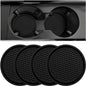 ZSDY Car Cup Coaster, 4PCS Universal Auto Non-Slip Cup Holder Embedded in Ornaments Silicone Coaster, Car Interior Accessories Sets, Black - color: Black