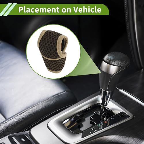 Universal Gear Shift Knob Cover Stick Shifting Handle Protector Automotive Manual Fabric 1 Pc Anti-Slip Dark Brown - color: Dark Brown
