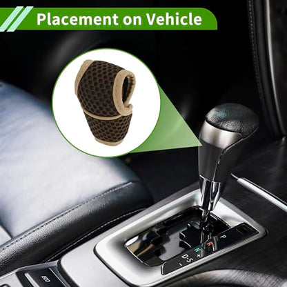 Universal Gear Shift Knob Cover Stick Shifting Handle Protector Automotive Manual Fabric 1 Pc Anti-Slip Dark Brown - color: Dark Brown