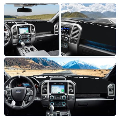 Dashboard Cover Dash Mat Compatible with 2015 2016 2017 2018 2019 2020 Ford F150 Dash Covers Interior Dash Board Accessories Protecter Cover - size: 2015-2020 F150