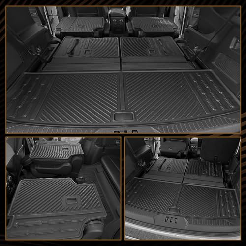 Naibeve Floor Mats for 2024-2026 Toyota Grand Highlander 7 Seats (2nd Row Bucket Seats) - All Weather Floor Mats & 2nd Row Backrest Mats & Trunk Mat with Backrest Mats & Door Sill Guards Accessories - size: 7)Grand Highlander 7 Seats|2024-2026