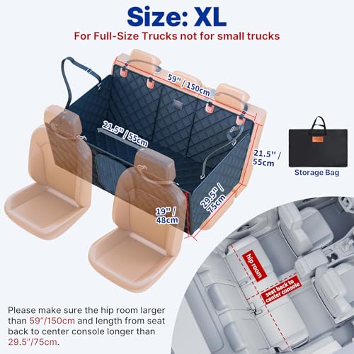 Convertible Back Seat Extender for Dogs, Foldable 400lb Hard Bottom Dog Car Seat Cover for Back Seat, Waterproof Dog Hammock Bed Backseat Cover for Dogs in Car SUV Truck Pet Seat Cover Black XL - size: XL