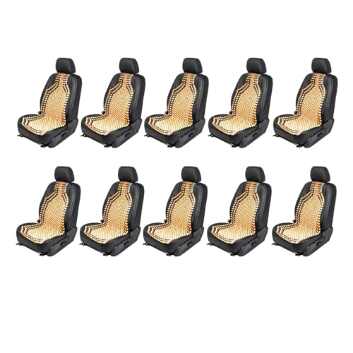 ZONETECH Wood Beaded Seat Cushion 10-Pack - Premium Quality Massaging Double Strung for Stress-Free Driving All Day,Universal Fit for Vehicles and Office Chairs - size: 10 PACK