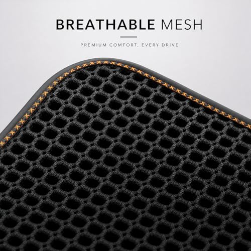 Cooling&Breathable 3D Air Mesh Car Seat Cushion for Summer, Universal Ventilated Comfortable Seat Pad, Suitable for Sedans,Vans,Pickup,Trucks,Suvs (Black-1PcsBackCushion+1PcsSeatPad) - color: Black-1pcsbackcushion+1pcsseatpad