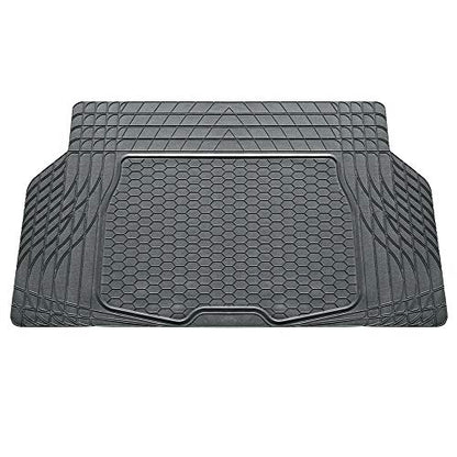 FH Group Automotive Floor Mats - Heavy-Duty Rubber, All Weather Protection Universal Fit Full Set Floor Mats and Cargo Mat, Climaproof, Semi Custom Trimmable for Most Cars, Sedan, SUV, Truck, Gray