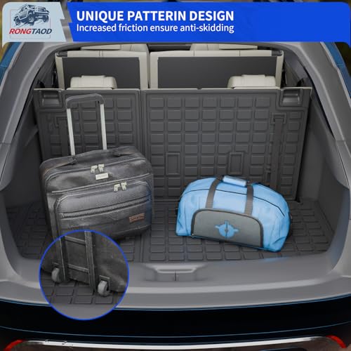 Cargo Mat Compatible with 2024 2025 2026 Toyota Grand Highlander Cargo Liner Trunk Mat TPE All Weather Back Seat Cover Protector Grand Highlander Accessories (Trunk Mat with Backrest Mat) - color: Trunk Mat with Backrest Mat