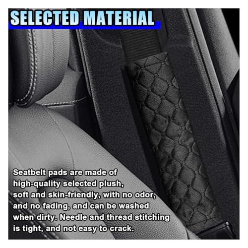 5PCS Car Seat Belt Pads Cover - Soft Comfort Seatbelt Covers Protect Your Neck and Shoulders - Auto Seat Belt Shoulder Strap Cover Protector Pads - Shoulder Cushion Harness Pad for Car/Bag (Black) - color: Black