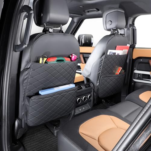 TAIKOO Seat Back Protector,Shields Seat Backs From Kicks and Adds Storage | kick mats back seat protector easy to install and clean, well-crafted, sturdy, durable and stylish.2 Pack - color: Black