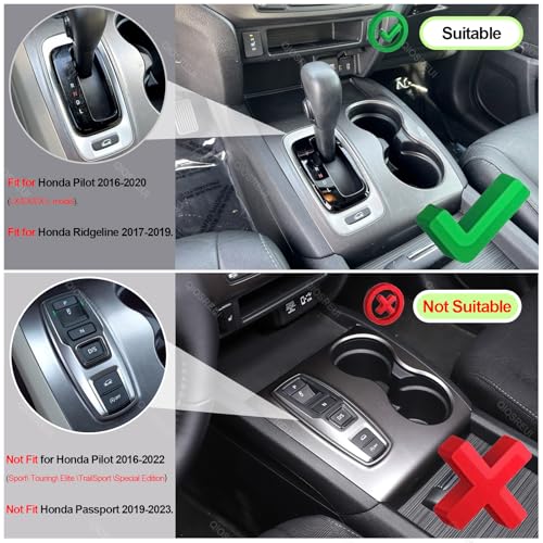 Gear Shift Panel Cover for Honda Pilot 2016-2020/ Honda Ridgeline 2017-2020, Gear Shift Knob Console Panel Trim, ABS Center Console Cup Holder Frame Anti-Scratch Protector Accessories (Carbon Fiber) - color: Carbon Fiber