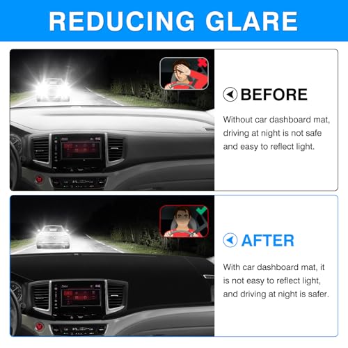 Autorder Dashboard Cover Mat for Honda Pilot 2016-2022 / Passport 2019-2025 / Ridgeline 2017-2025 Accessories Dash Cover Upgrade Flannel Dash Mat Sunshade Glare UV Rays Protector - size: 2016-2022 Honda Pilot