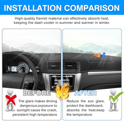 Autorder Dashboard Cover Mat for 2006-2009 Ford Fusion/Mercury Milan Accessories Dash Cover Upgrade Flannel Dash Mat Sunshade Glare UV Rays Protector - size: 2006-2009 Fusion