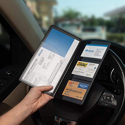 Samsill 2 Pack Car Registration and Insurance Holder, Essential Vehicle Glove Box Organizer, Vehicle Document Holder, Faux Leather, Sleek Black Design, Lottery Ticket Holders - size: 4.9" x 9.5", style: 2 PACK