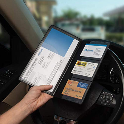 Samsill 2 Pack Car Registration and Insurance Holder, Essential Vehicle Glove Box Organizer, Vehicle Document Holder, Faux Leather, Sleek Black Design, Lottery Ticket Holders - size: 4.9" x 9.5", style: 2 PACK