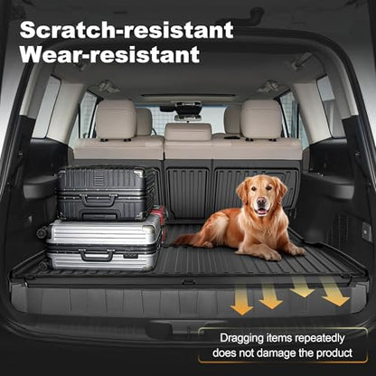 AOMSAZTO Cargo Mat and Backrest Mat Compatible with Toyota Land Cruiser 2024-2025: TPE All Weather Protection Car Cargo Liner - 1st & 2nd Row - Rubber Trunk Mat (Only for 5 Seat) - style: 2024-2025 | For Toyota Land Cruiser | Cargo Mat Set