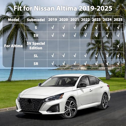 Floor Mats & Cargo Liner for 2025 2024 2023 2022 2021 2020 2019 Nissan Altima, All Weather TPE Floor Liners Custom Fit Altima Heavy Duty Car Mats 1st & 2nd Row & Trunk Mat Accessories Black - style: 19) For Nissan Altima | 2019-2025 | Combo Set