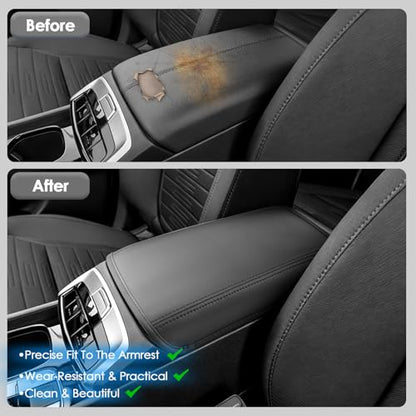 2022-2025 2026 Santa Cruz Center Console Cover for Hyundai Santa Cruz (SE/SEL/Night/SEL Premium/SEL Activity/XRT/Limited), Waterproof &Comfy Leather Armrest Cover 2026 Santa Cruz Accessories - color: (for Santa Cruz) - Leather