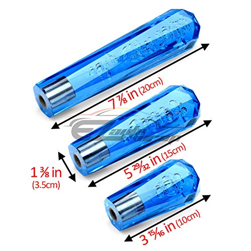 EZAUTO WRAP Shift Knob Stick Crystal Transparent Bubble Blue Throw Gear Shifter 10cm - color: Blue, size: 10cm