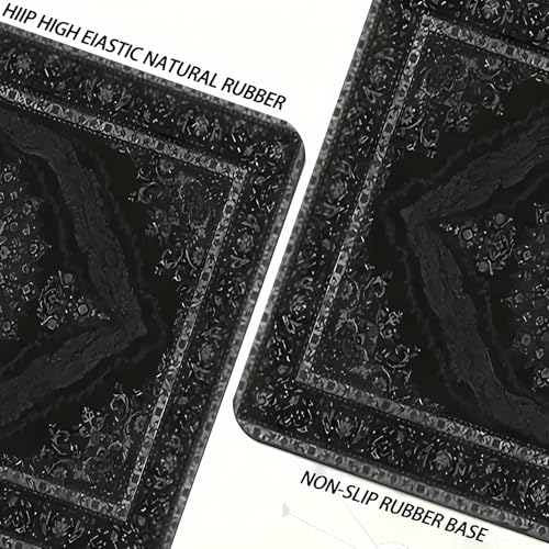 Universal Car Trunk Mat 29" x 39", Black Bohemian Style All Weather Trunk Protection Cargo Liner, Durable Cargo Mat Rear Trunk Liner, Stylish Vehicle Interior Accessories Suitable for Most Car Models - color: Black Bohemian Style