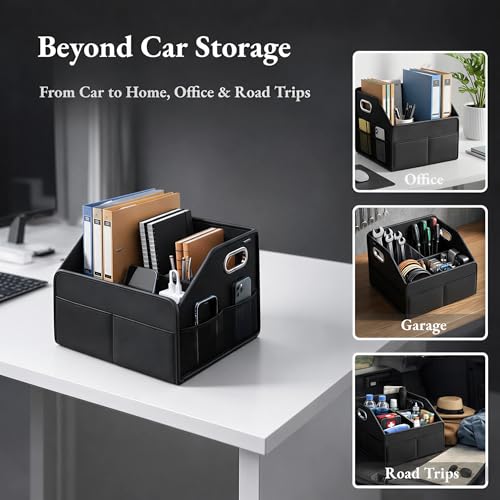 Car Seat Storage Organizer – Compact PU Leather Bin for Trunk, Front Seat, Back Seat & Car Floor
