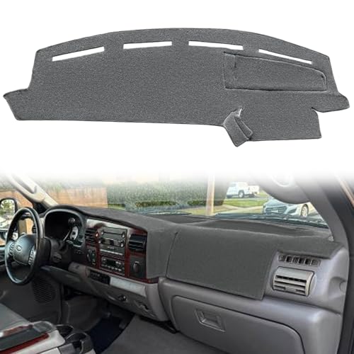 Yiz Dashboard Cover Dash Cover Mat Pad Carpet Custom Fit for 2005 2006 2007 Ford F250 F350 F450 F550 Super Duty Pickup Truck (Dark Gray) J134 - color: gray