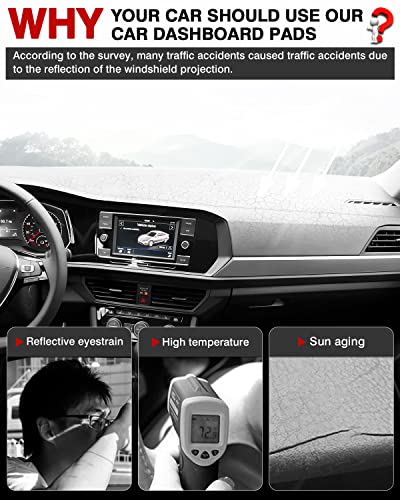 Autorder Dashboard Cover Mat for 2019-2025 2026 Volkswagen Jetta Accessories Dash Cover Flannel Dash Mat Sunshade Glare UV Rays Protector - size: For Volkswagen Jetta 2019-2026