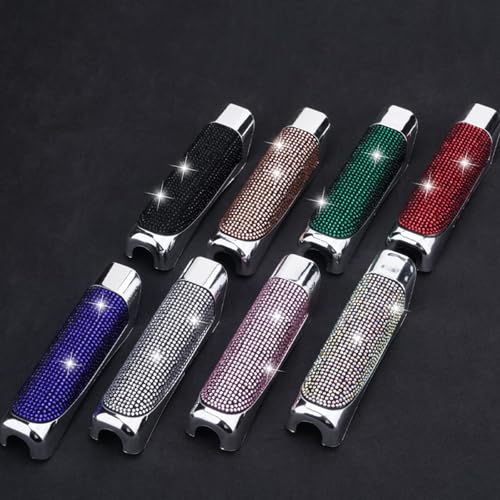 Car Handbrake Cover Bling Diamond Handbrake Housing, Cars Shift Gear Handbrake Covers, Rhinestone Handbrake Shell Pull Handle Protective Collars for Most Cars - color: blue