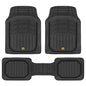 Cat® CAMT-9013 (3-Piece) Heavy Duty Deep Dish Rubber Floor Mats, Trim to Fit for Car Truck SUV & Van, All Weather Total Protection Durable Liners Black, 29.5" L x 21" W x 1" Th - color: Black, style: CAMT-9013