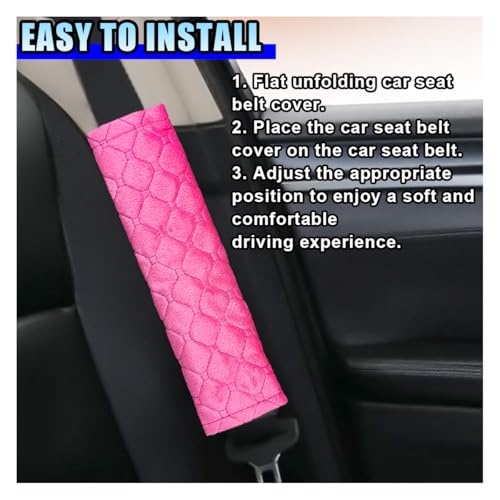 5PCS Car Seat Belt Pads Cover - Soft Comfort Seatbelt Covers Protect Your Neck and Shoulders - Auto Seat Belt Shoulder Strap Cover Protector Pads - Shoulder Cushion Harness Pad for Car/Bag (Rose Red) - color: Rose Red