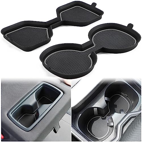 Auovo 3D Cup Holder Inserts for Toyota RAV4 Accessories 2025 2024 2023 2022 2021 2020 2019 Silicone Center Console Cup Holder Coaster Liner Mat Pad Interior Trims (Gray, 2pcs kit) - color: Gray, size: 2PCS