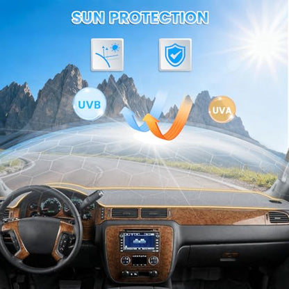 KUST Gray Dash Cover Compatible with Toyota Sienna 2004-2010 Dashboard Cover Accessories for Sienna Non-Slip Polyester Dashboard Mat Custom Fit Center Console Sunshield Protector No Glare - size: Sienna 04-10(Gray)