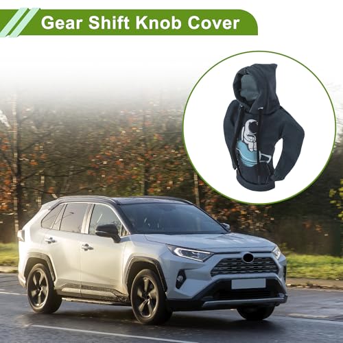 Universal 15.5x11cm/6.1"x4.33" Gear Shift Knob Cover Decoration Stick Shifting Handle Protector Polyester 1 Pc Hoodie Style Blue Navy Blue