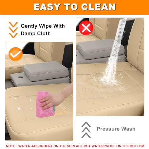 Low Back Seat Covers Compatible with 1965-1979 Jeep CJ5, 1976-1980 Jeep CJ7, Front Bucket Driver & Passenger Seat (Tan) - color: tan