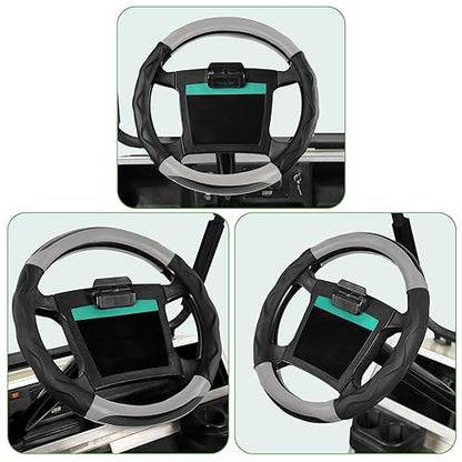 10L0L Golf Cart Steering Wheel Cover for Yamaha, Club Car DS & Precedent 1981-up, 14 Inch Black Gray - color: Black Gray