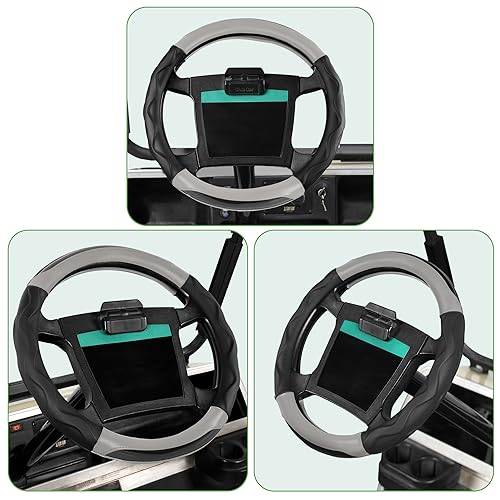 10L0L Golf Cart Steering Wheel Cover for Yamaha, Club Car DS & Precedent 1981-up, 14 Inch Black Gray - color: Black Gray