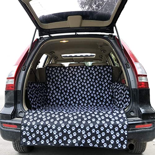 Pet Dog Trunk Cargo Liner - Oxford Car SUV Seat Cover - Waterproof Floor Mat for Dogs Cats - Washable Dog Accessories - color: Paw Print, size: 78" x 53" x 17"