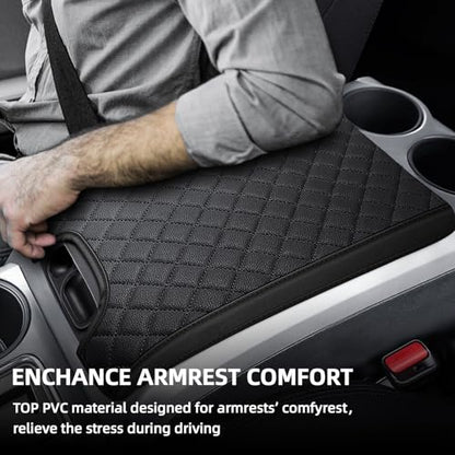Center Console Cover Compatible with 2009-2014 Ford F150, PVC Leather Middle Console Cover Seat Box Lid, Armrest Box Protective Cushion Pad, Customized Truck Accessories - size: Bucket Console 2009-2014 F150