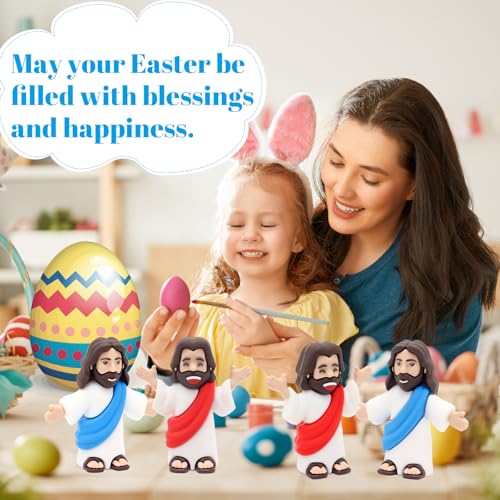 Yelakey Dashboard Jesus Dancer Blue Jesus Bobblehead with Open Arms Smile face Car Accessory with Sticky Pad for Christian Drivers Religious Believers Home Decoration - style: 1 Blue