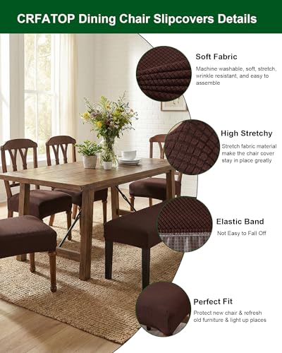CRFATOP Jacquard Dining Room Chairs Seat Covers Set of 4 with Soft Bench Chair Cover Stretch Kitchen Chair Slipcover Washable Seat Cushion Slipcover Protector for Hotel Ceremony Banquet Wedding,B16 - color: Jacquard B16