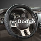West Llama Customized Auto Car Steering Wheel Cover for Dodge 1989-2011 RAM 1500 2500 3500, Charger, Durango, Challenger(Diamond Quilted-Black+Gray-Standard Size) - color: B-Black+Gray, size: Standard Size (14 ½''-15'')