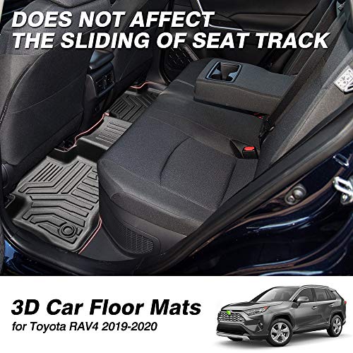 Floor Mats for 2019-2024 2025 Toyota RAV4 Accessories All Weather Floor Liner 3D TPO 1st & 2nd Row Floor Mat Heavy-Duty Floor Liners(FIT All Models) - size: 14)Toyota RAV4｜19-25｜1st & 2nd Row