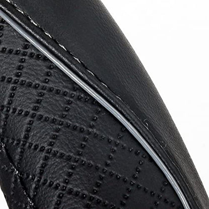 Gomass Car Steering Wheel Cover, Anti-Slip, Safety, Soft, Breathable, Heavy Duty, Thick, Full Surround, Sports Style (Black with Gray Line) - color: Black With Gray Line