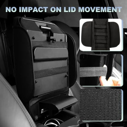 Center Console Cover for Ford Explorer 2020-2026 Leather Armrest Cover Middle Console Cover with 2 Side Pockets Arm Rest Pad Cushion for Explorer Accessories (2020-2026)
