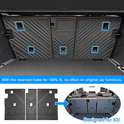 Powerty Backrest Mat for 2018-2024 BMW X3 G01 Accessories Rear Back Seat Protector TPE All Weather Second Row Seats Back Cover 3 Packs - size: Backrest Mat｜For｜18-24｜BMW X3