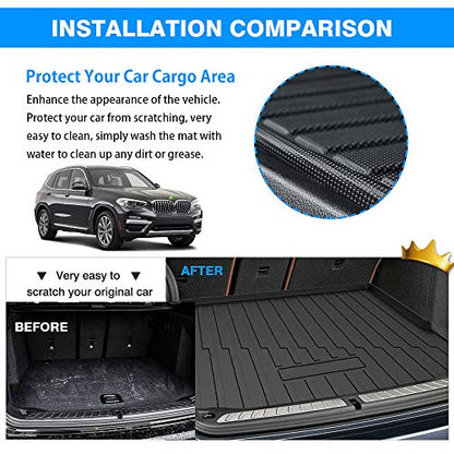 Powerty Trunk Mat for 2018-2023 2024 BMW X3 G01 Accessories Cargo Mats TPO All Weather Cargo Liner Heavy-Duty Trunk Liners (Not Fit X3 xDrive 30e) - size: BMW X3 Cargo Mat 18-24