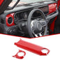 JeCar Dashboard Panel Trim Cover Center Console Decoration Kit Interior Accessories Compatible with Jeep Wrangler 2024 JL JLU & Gladiator JT Truck, Red